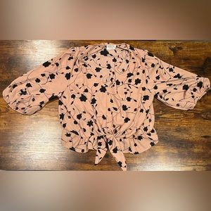 Cropped Mid Sleeve Floral Blouse